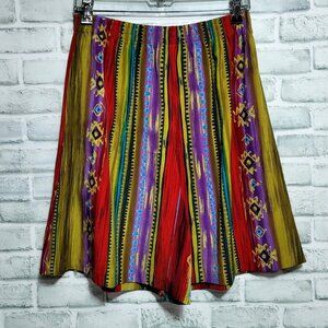 Vintage 90s Maggie Sweet Womens M‎ Bright Navajo Stripe Shorts Colorful Flowy
